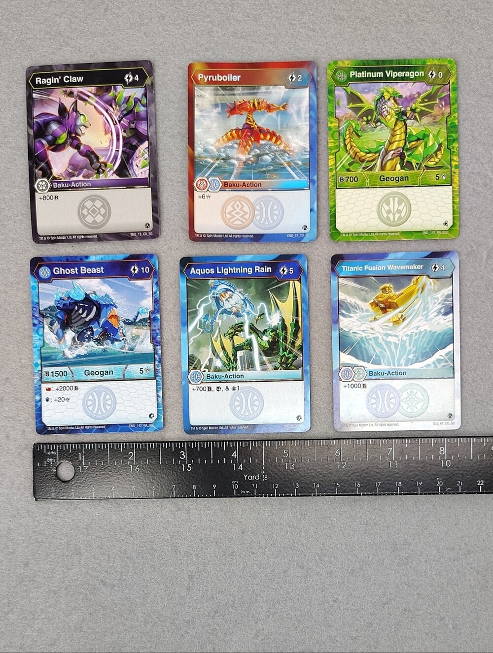 Bakugan Collectible Card Lot - Assorted Set Of 6